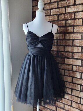 Next / Up Tulle Mini Dress Black Spaghetti Strap Size 5/6